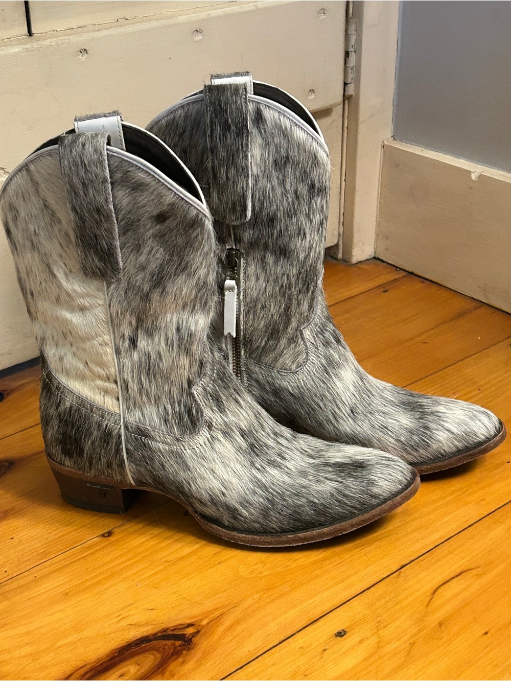 Lane Boots Plain Jane Midi Hair-On Hide Leather Western Boots